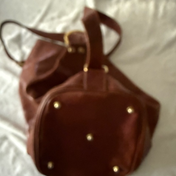 Marino Orlandi Embossed Leather Logo Sling Backpack Convertible Handbag - Picture 9 of 12